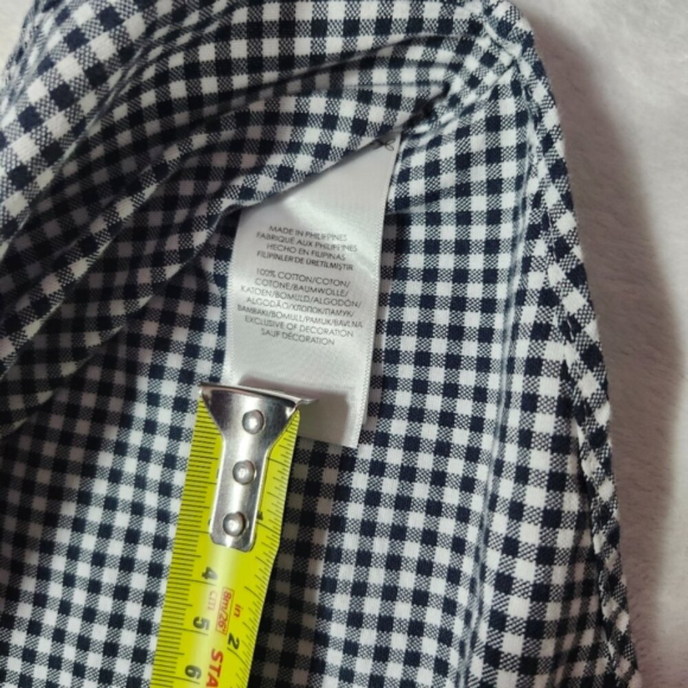 RALPH LAUREN Oxford Gingham Check Long‎ Sleeve Button Down Shirt Black White XL - Picture 6 of 9